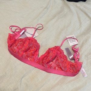 Savage x Fenty lacy hot pink bralette